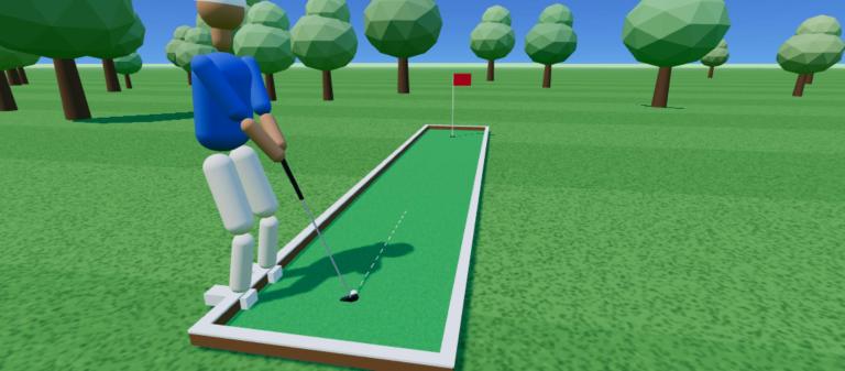 BatStrike Mini Golf: lining up a putt